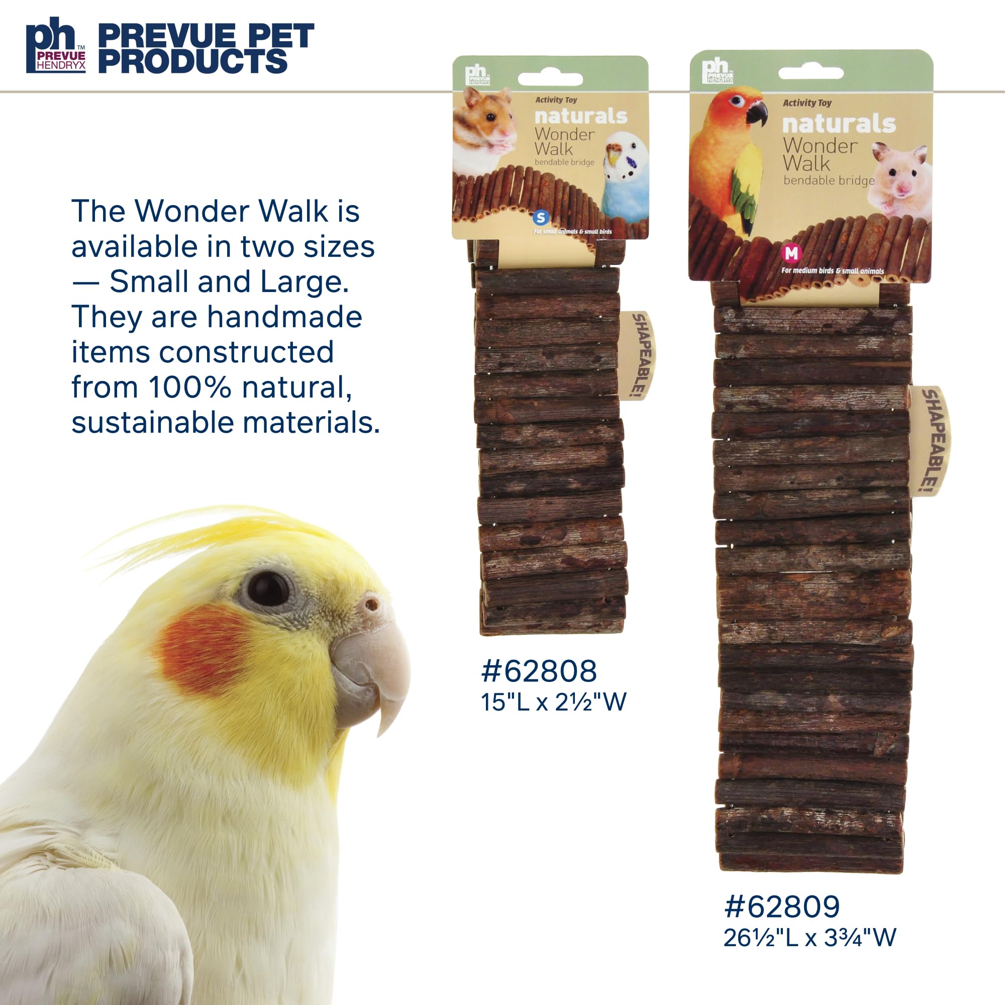 Prevue Naturals Wonder Walk Bridge large size highlight for bigger birds.