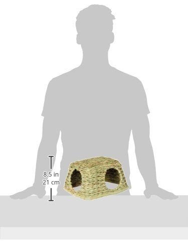 Prevue Nature's Hideaway Grass Hut exterior shows woven hay and space for safe exploration