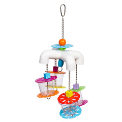 Prevue Sink 'n Seek forage-toy for birds enhances foraging and enrichment.