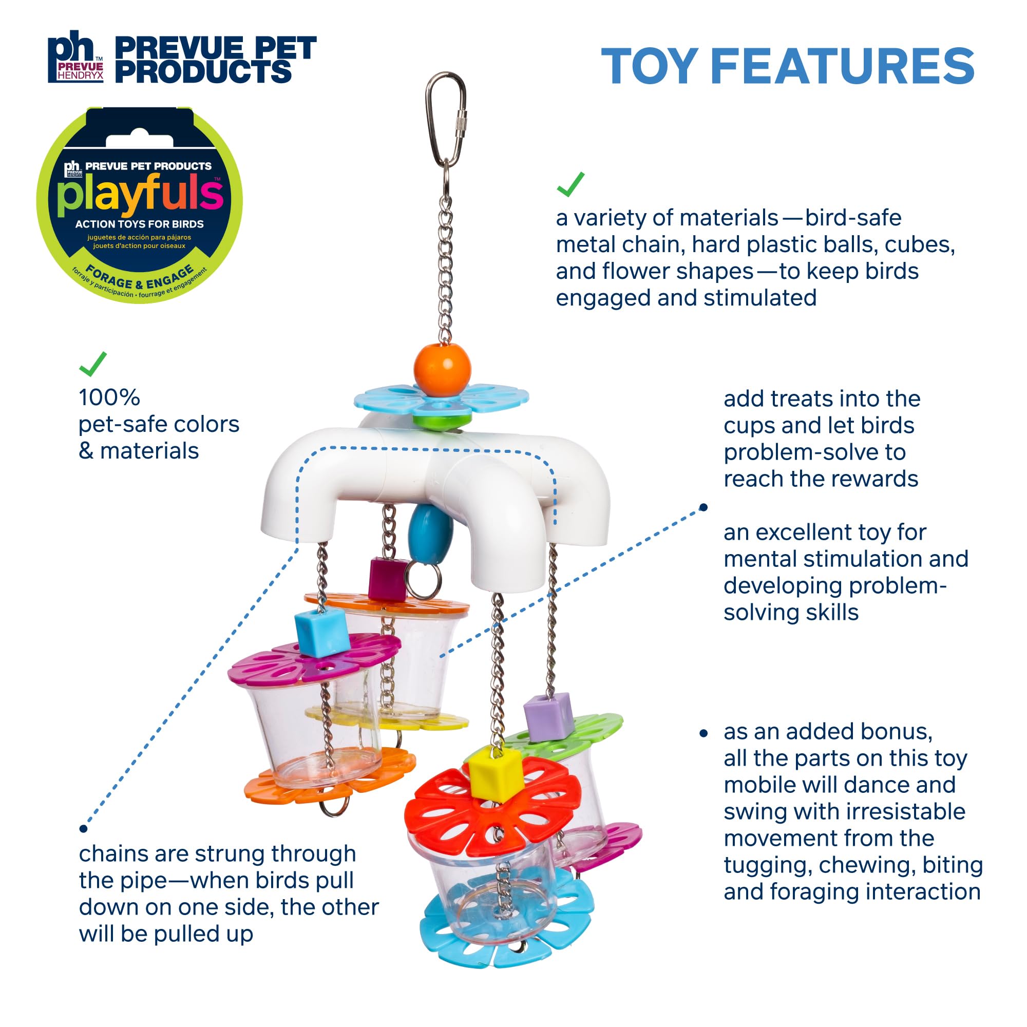 Prevue Sink 'n Seek hard-plastic balls provide durable, stimulating textures.
