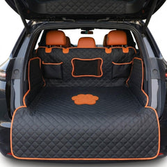 PREWERK SUV cargo liner with dog-paw motif protecting trunk space