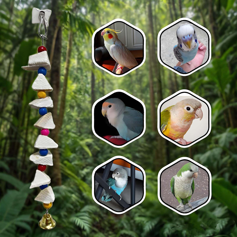 PRFOKEY bird toys with grinding stone for beak maintenance