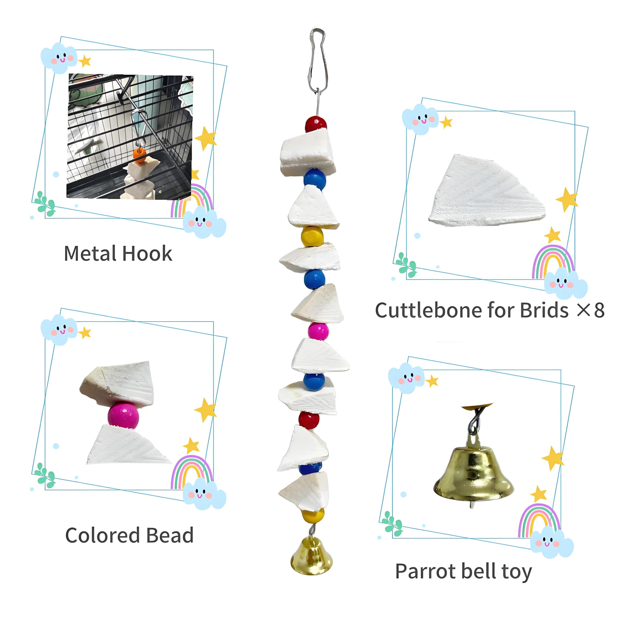 PRFOKEY parrot cage toys with stainless steel clips