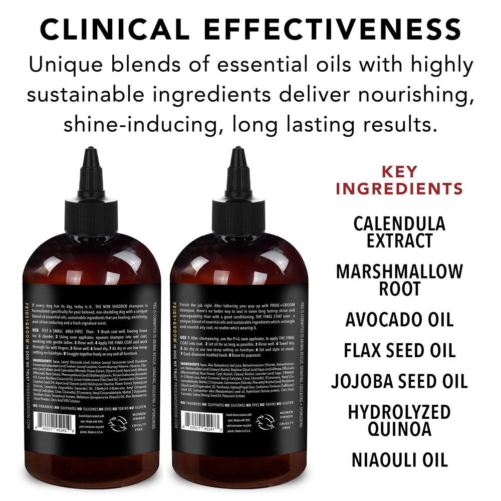 PRIDE AND GROOM ingredients-closeup: coconut oil and lavender oils in focus.