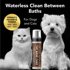 PRIDE AND GROOM Mane Tame foam pump action for quick grooming.