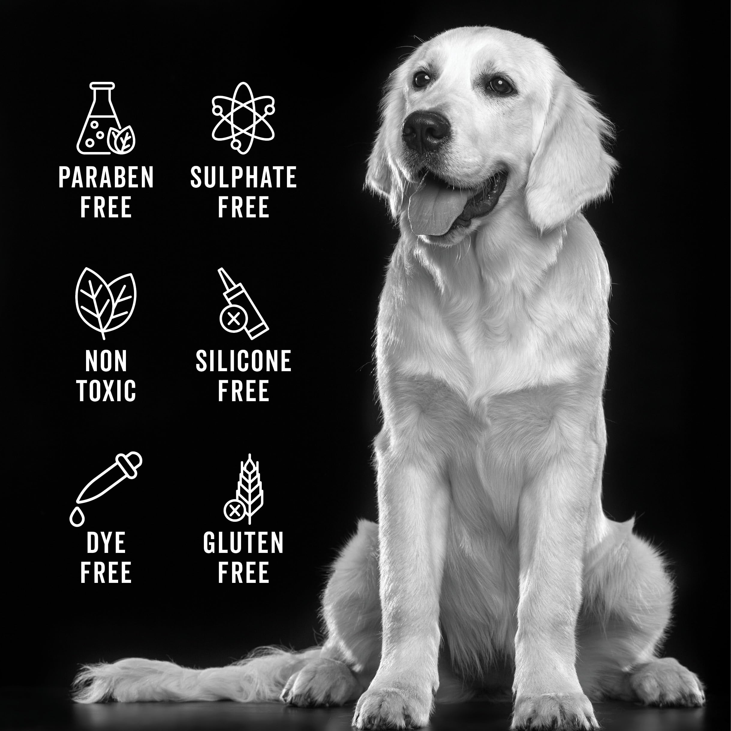 Pride and Groom The Shedder shampoo bottle close-up, all-natural blend.