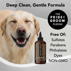 Coconut and avocado oils in The Shedder cleanse with a gentle touch for dogs.