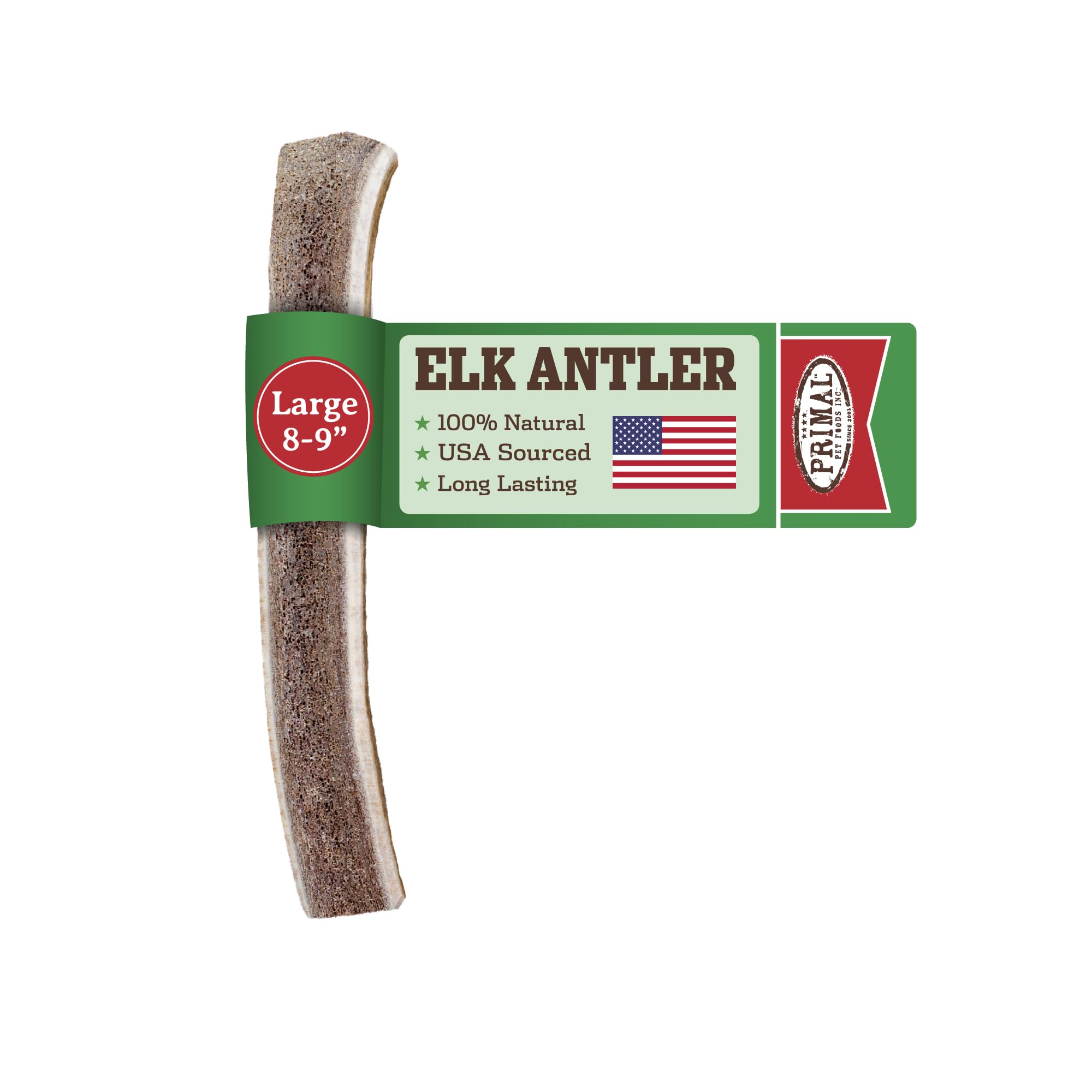Primal Antlers split elk antler dog chew for long-lasting enrichment.