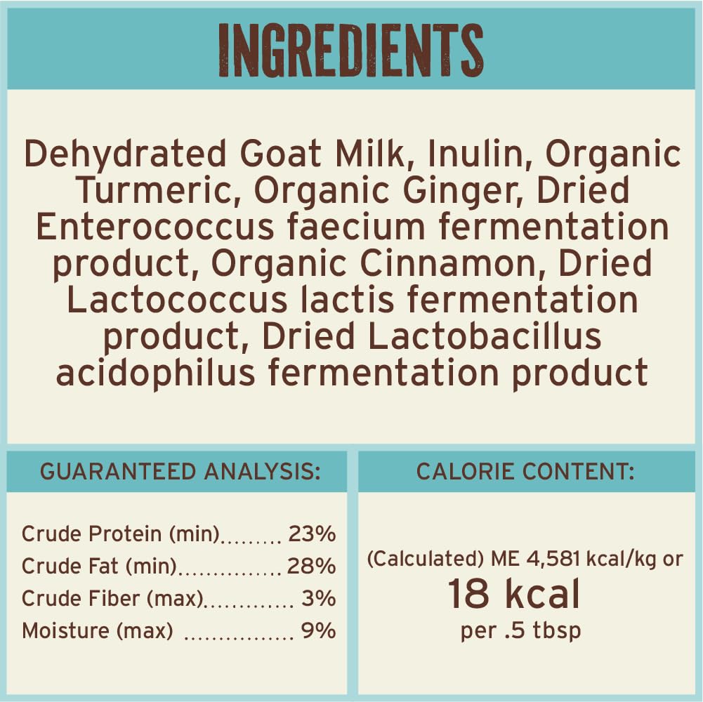 Primal Goat Milk Powder containing probiotics for digestive balance.