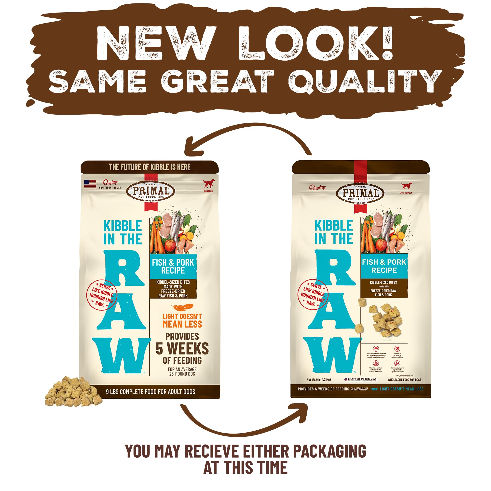 Primal Kibble 9-pound bag ready for long-lasting meals.