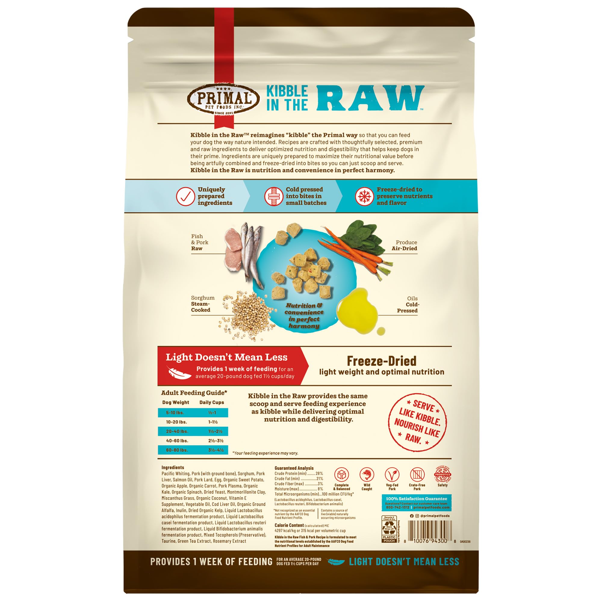 Primal Kibble in the Raw freeze-dried texture close-up shows crisp morsels.