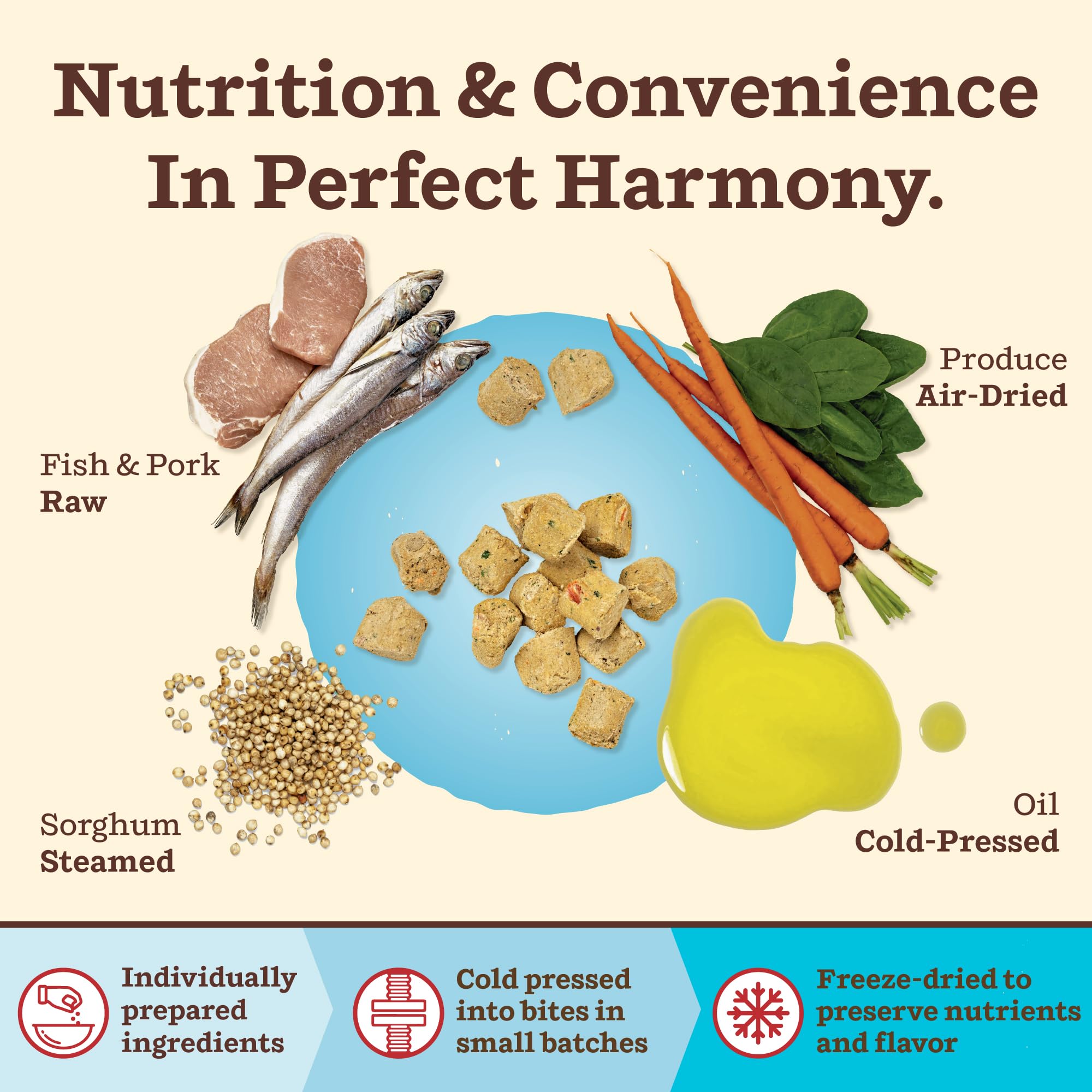 Primal Kibble in The Raw freeze-drying close-up preserves nutrients.