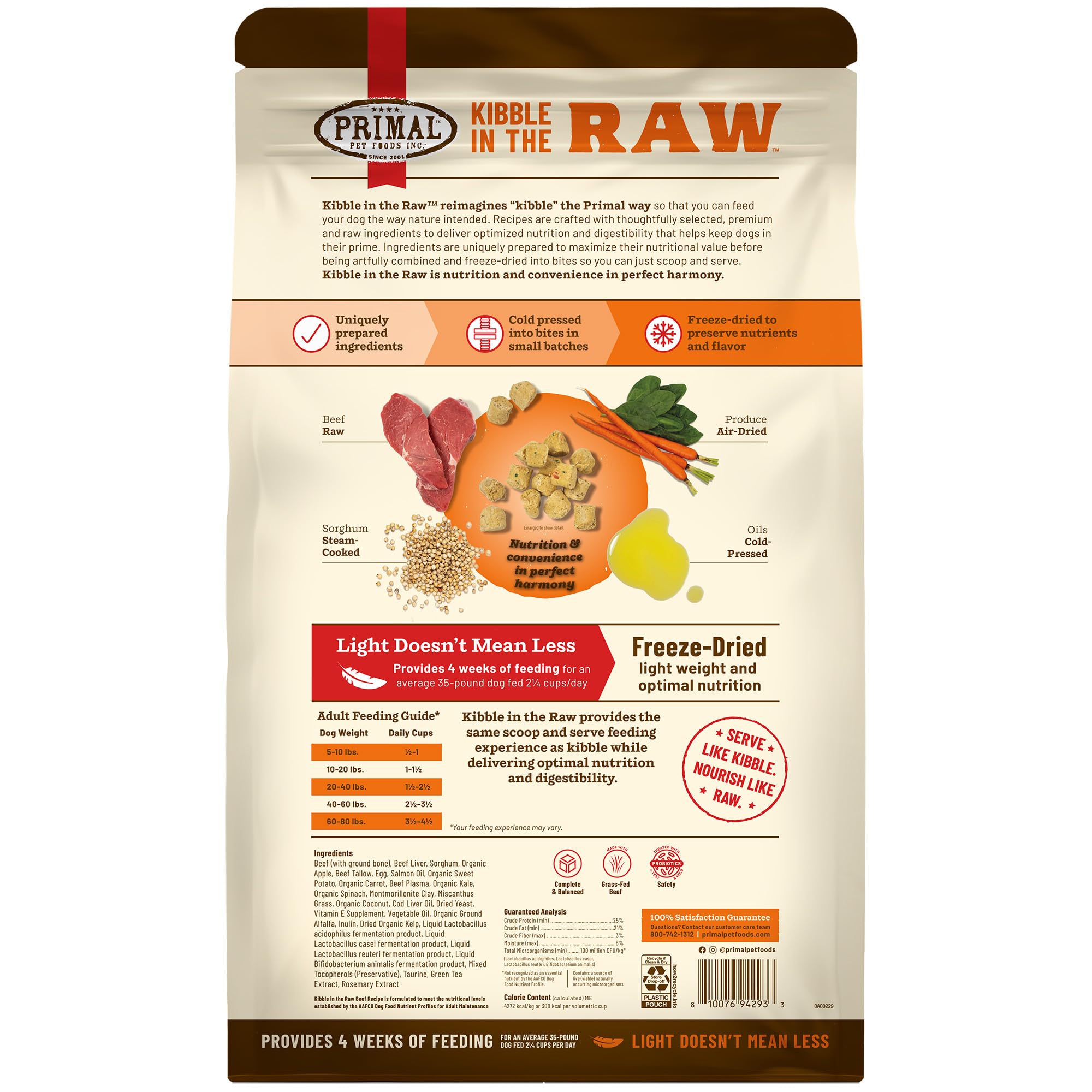 USA-made label on Primal Kibble in The Raw bag.