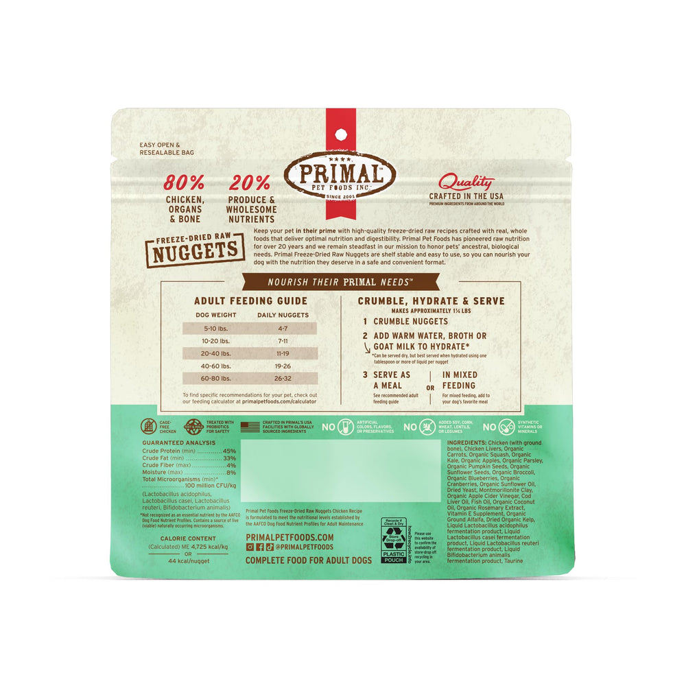 Primal corn free, wheat free, soy free formula for sensitive dogs