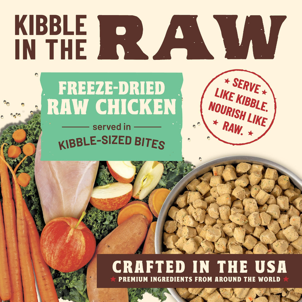 Primal freeze dried raw meat closeup highlights nutrient-rich chicken protein.