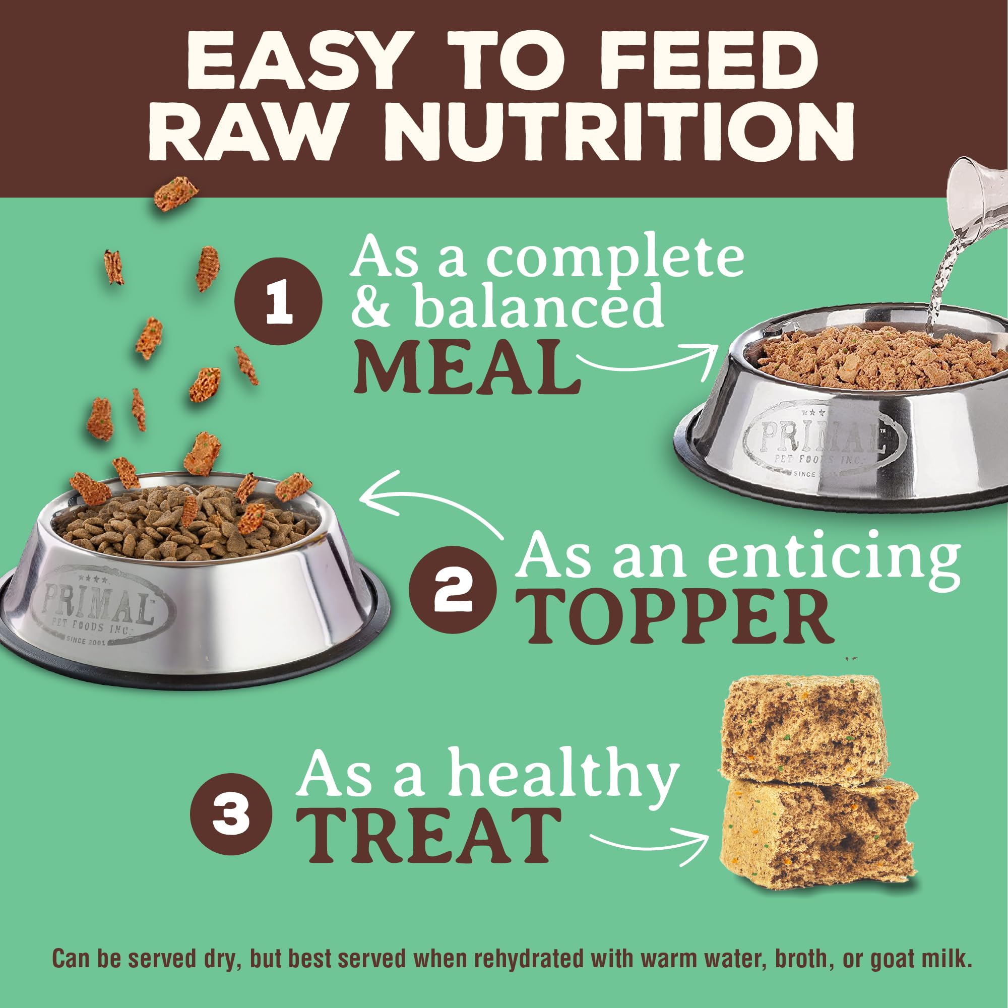 Grain-free recipe with organic fruits and vegetables from Primal Pet Foods