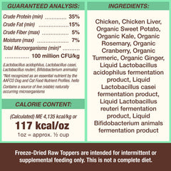 Primal grain-free meal mixers ingredients close-up, high-quality proteins and produce