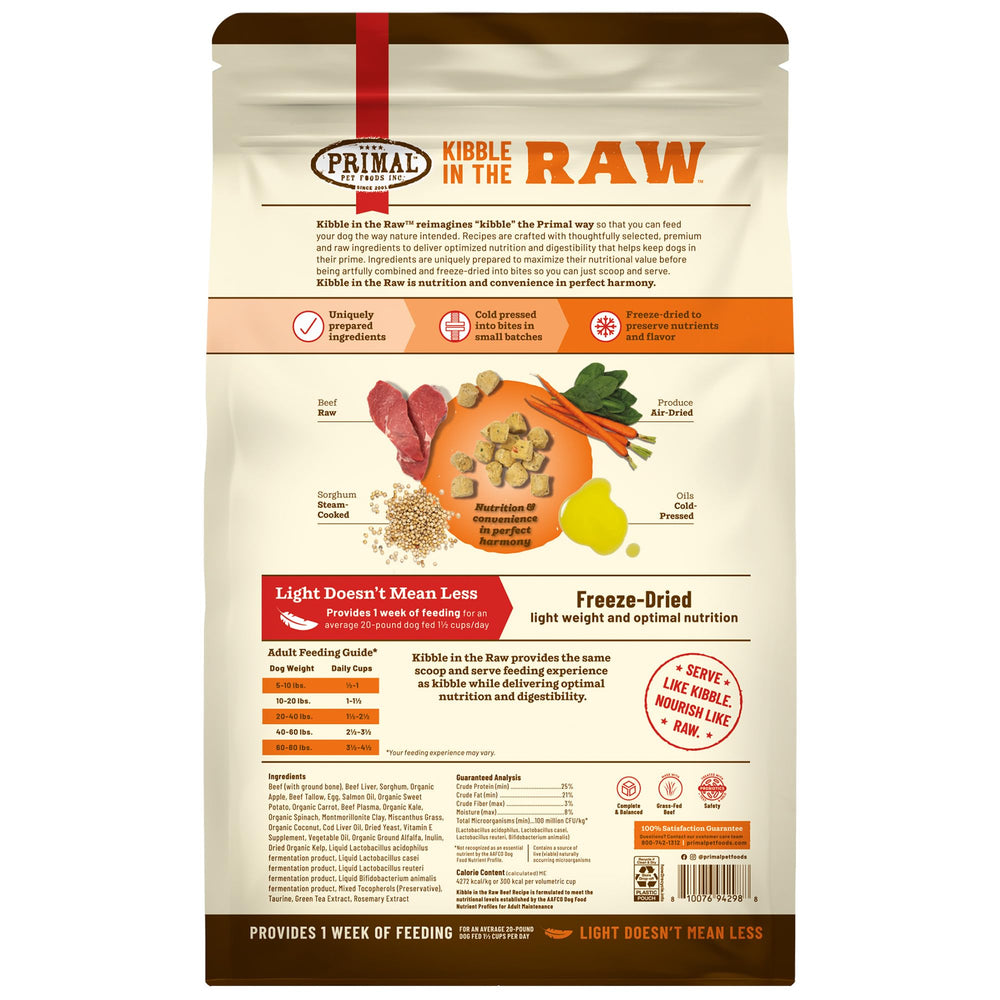 Primal Kibble ingredients kale-spinach-carrot image highlights whole foods
