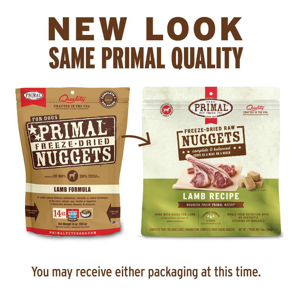 Close-up of Primal Freeze Dried Lamb Nuggets showing texture and quality.