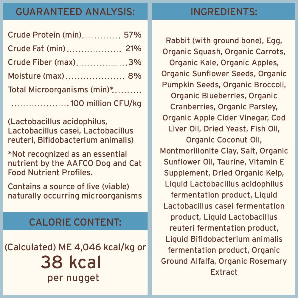 Primal probiotics label on package indicating gut-friendly ingredients for cats.