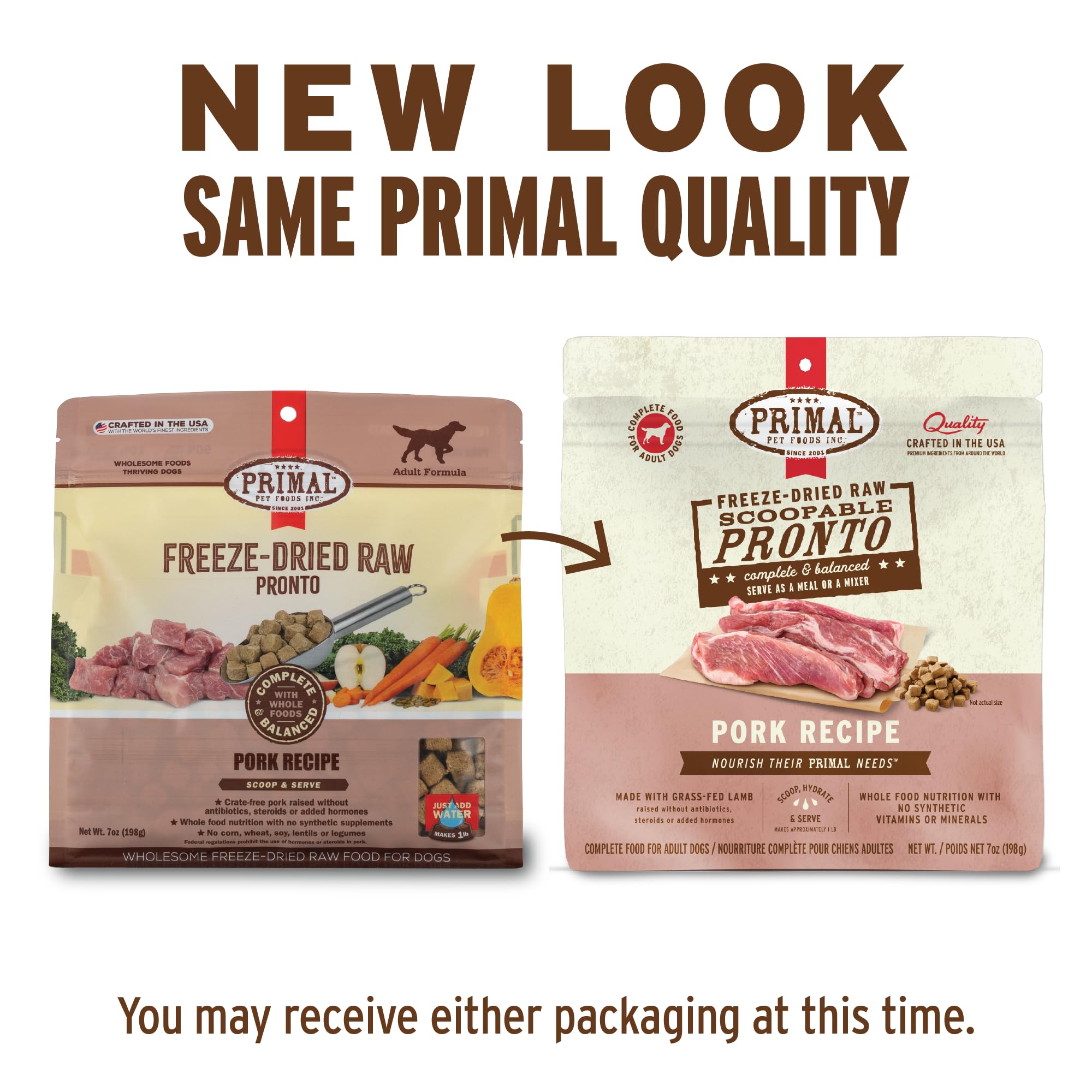 Primal Pronto Mini Nuggets Pork close-up—bite-sized chunks for easy portioning.