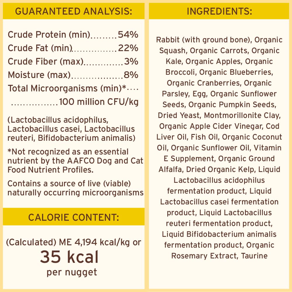 Primal Rabbit Freeze Dried Nuggets grain-free formula for sensitive diets