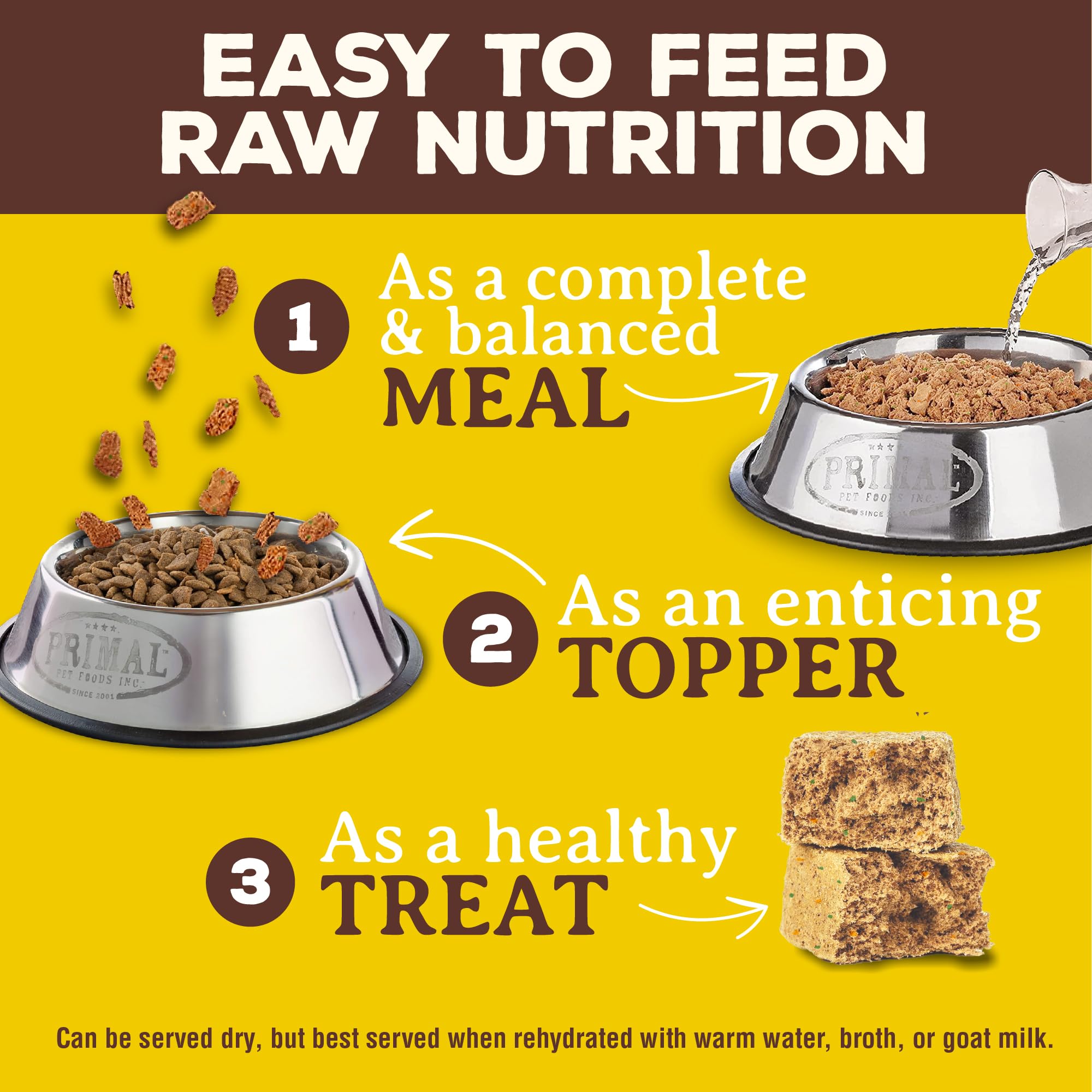 Primal Rabbit Freeze Dried Nuggets highlight rabbit as the primary protein