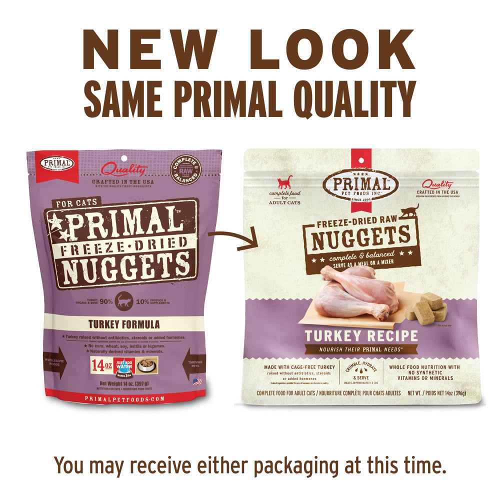 Primal turkey nuggets closeup bowl shows rehydration-ready texture for meals.