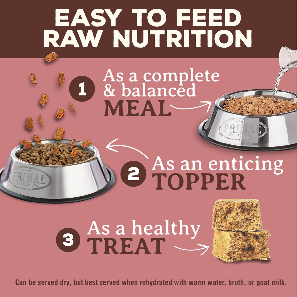 USA-crafted Primal turkey-sardine raw nuggets on a kitchen counter