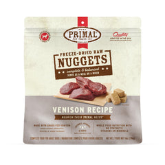 Primal Venison Freeze-Dried Nuggets in a bowl, ready-to-serve complete meal