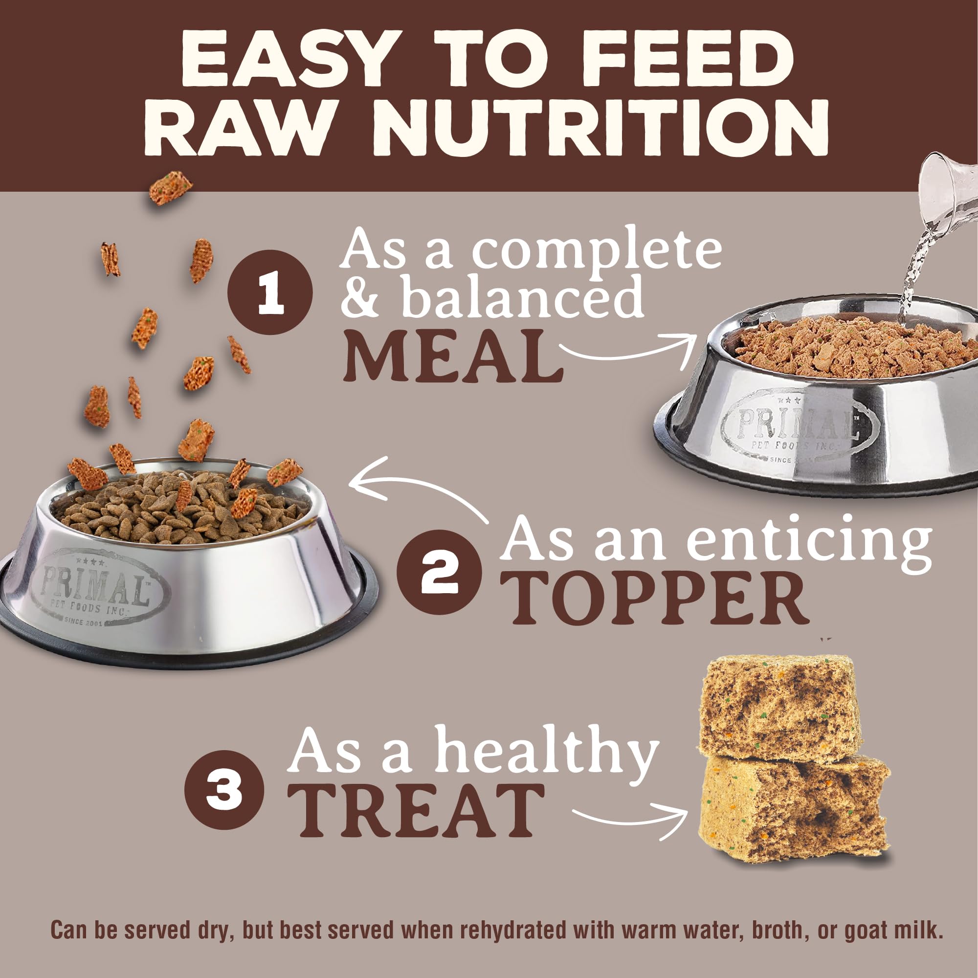 Crumbled Primal Venison Nuggets prepared for quick serving