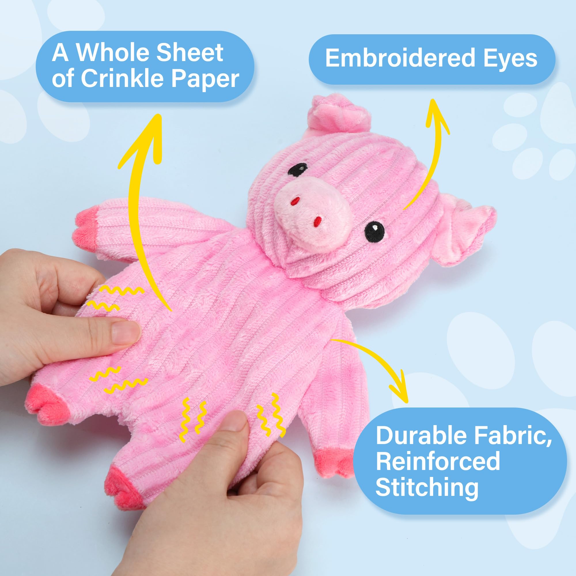 Prime Pets blue elephant plush toy for cuddly play and tossing.