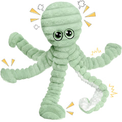 Prime Pets 27-inch plush octopus dog toy for large breeds, durable and engaging.
