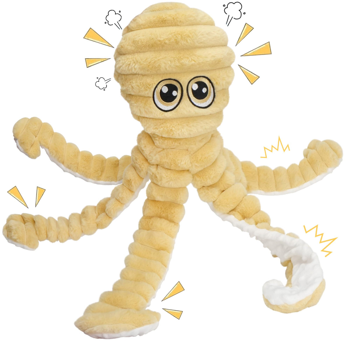 Prime Pets 27-inch octopus toy for dogs, ideal for tug and fetch play.
