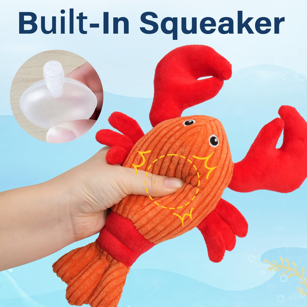 Prime Pets crab plush toy with crinkle texture for sensory engagement