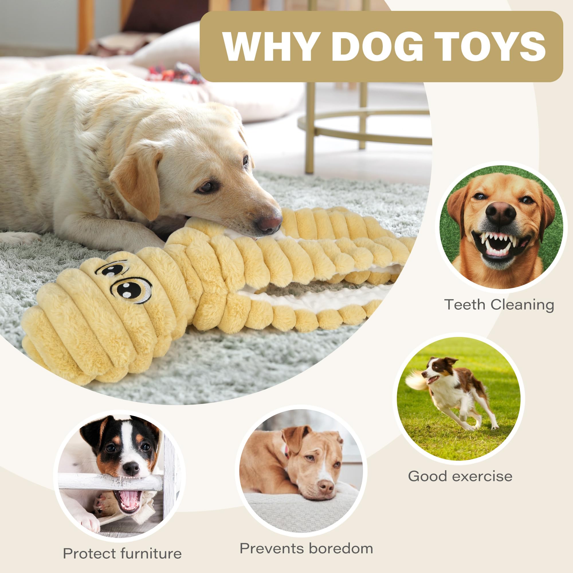 Prime Pets yellow plush octopus, a cheerful gift for dog lovers.
