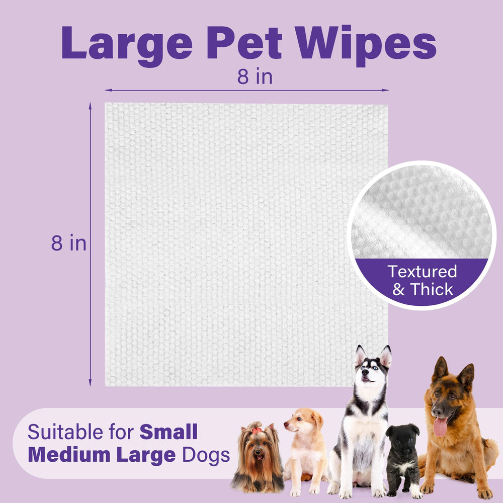 Prime Pets dog wipes for butt area gently cleanse and deodorize fur between baths.