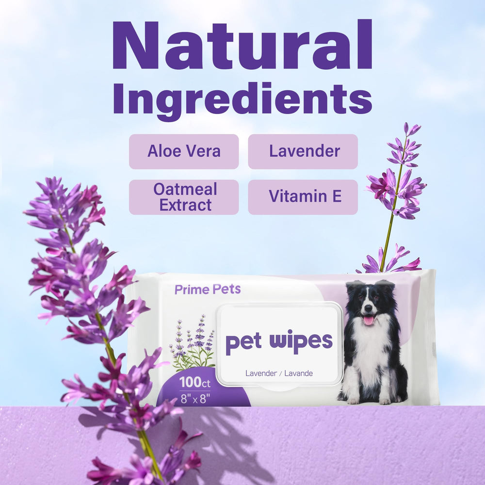 Prime Pets dog wipes for face, around eyes, and muzzle gentle cleansing.