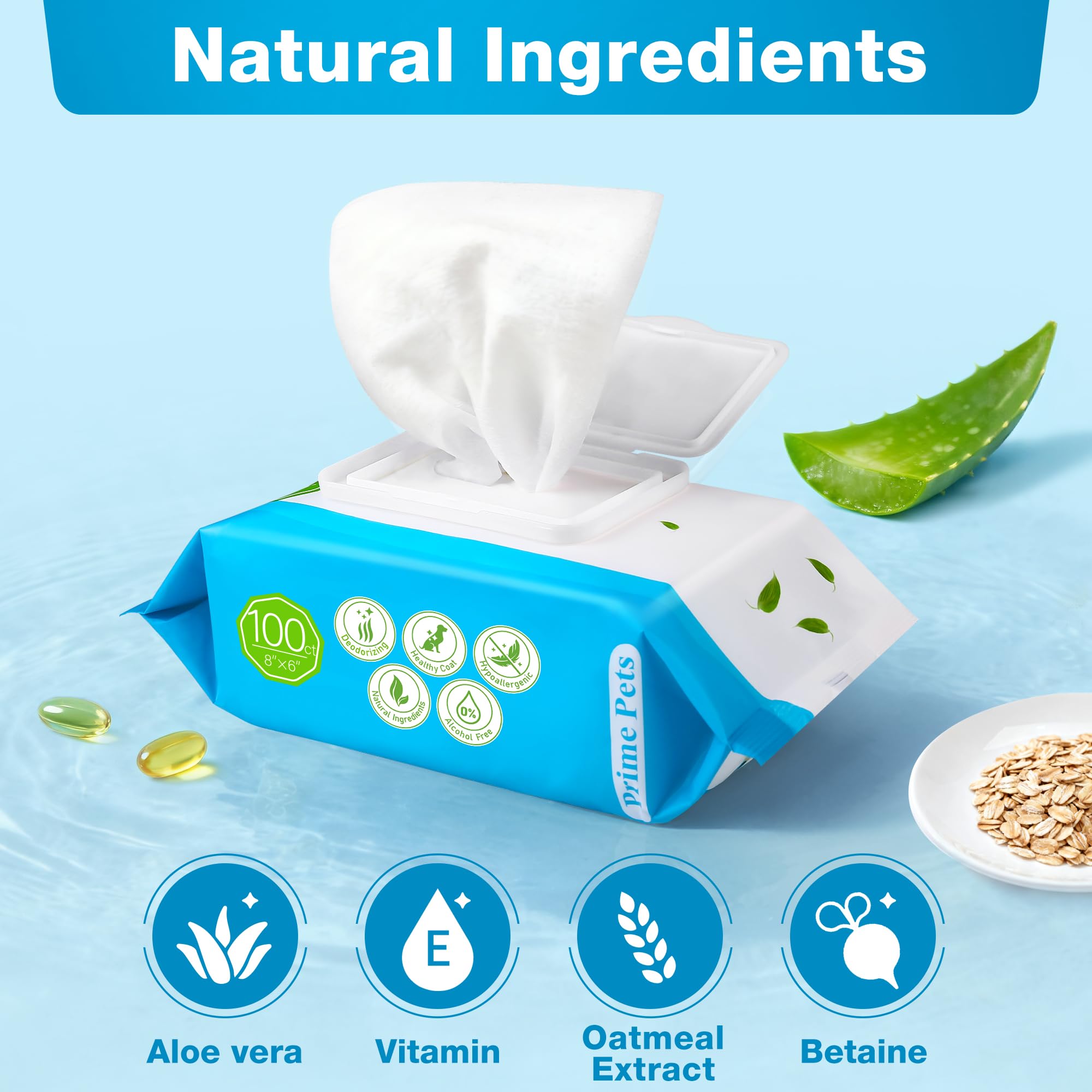 Prime Pets dog wipes for face; gentle cleansing around muzzle