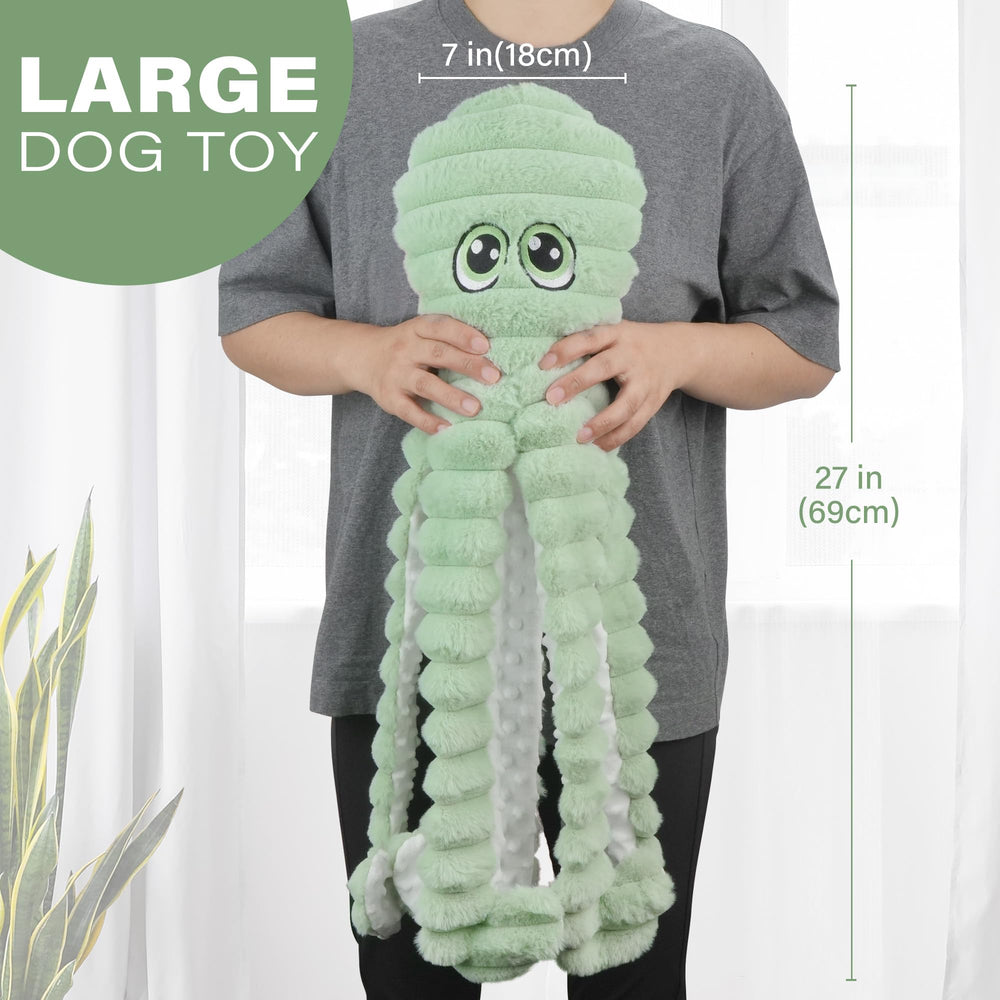 Prime Pets large dog toy with squeaker and crinkle for extra stimulation.
