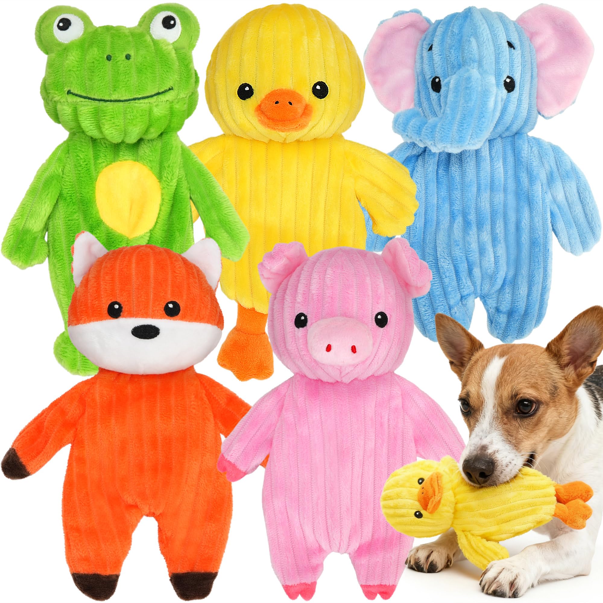 Prime Pets pink pig plush toy with squeaker for interactive indoor play.