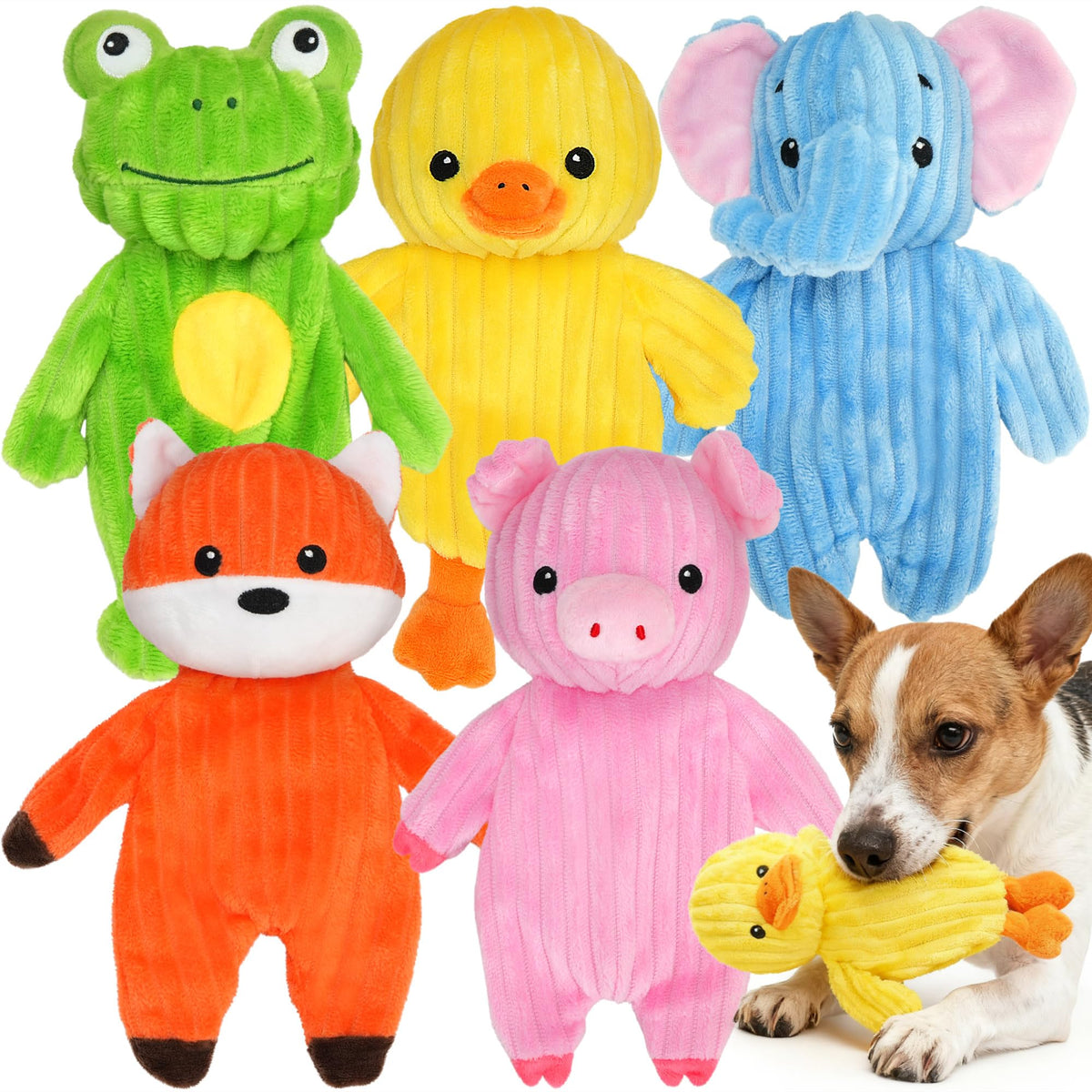 Prime Pets pink pig plush toy with squeaker for interactive indoor play.