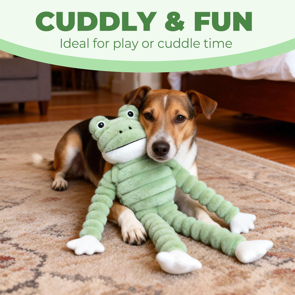 Prime Pets plush frog comfort toy provides soothing companionship