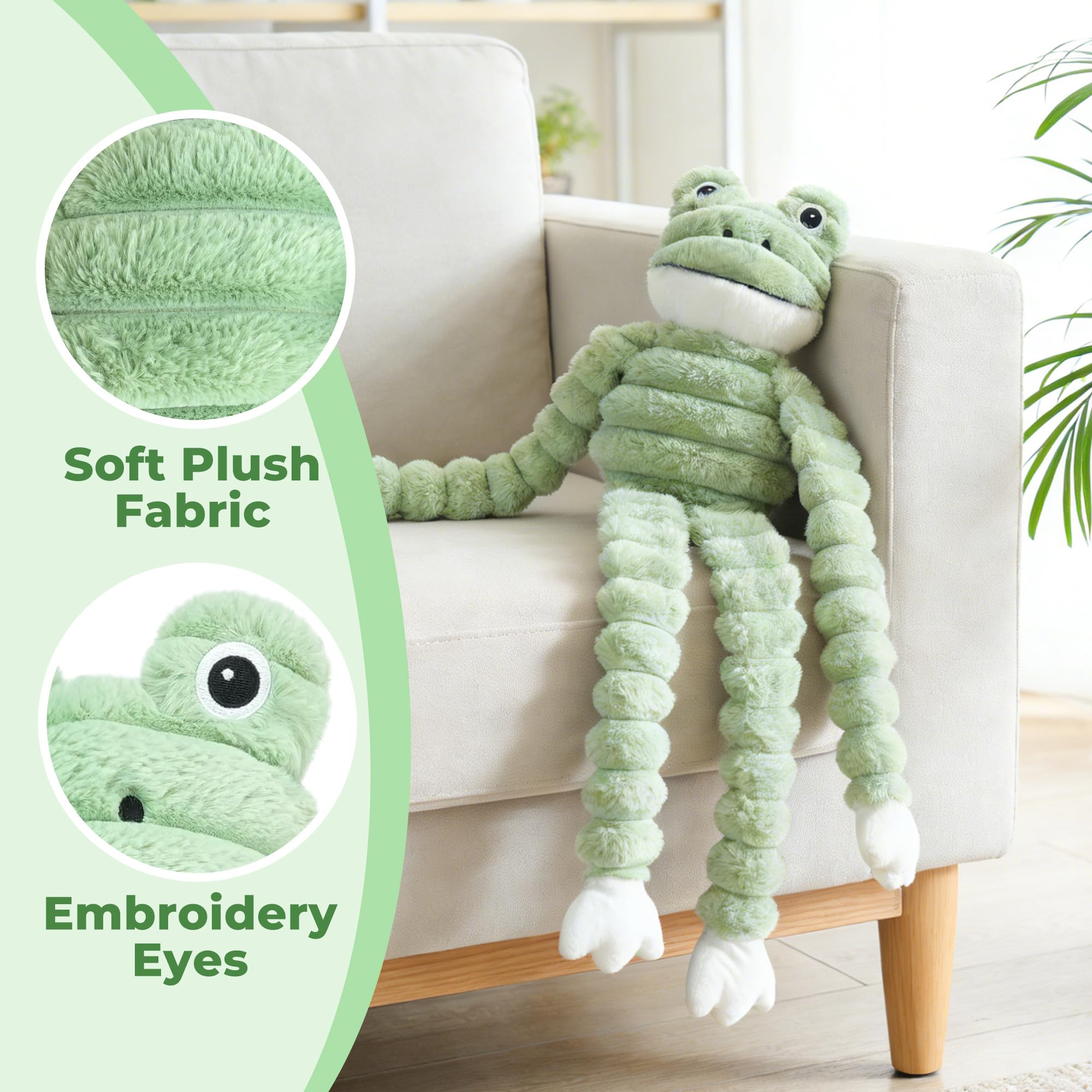 Prime Pets plush frog ideal for indoor and outdoor play