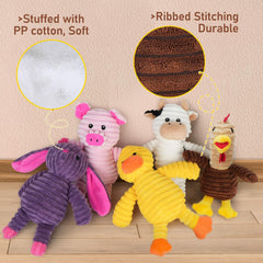Prime Pets purple rabbit plush toy provides soft texture for calm playtime.