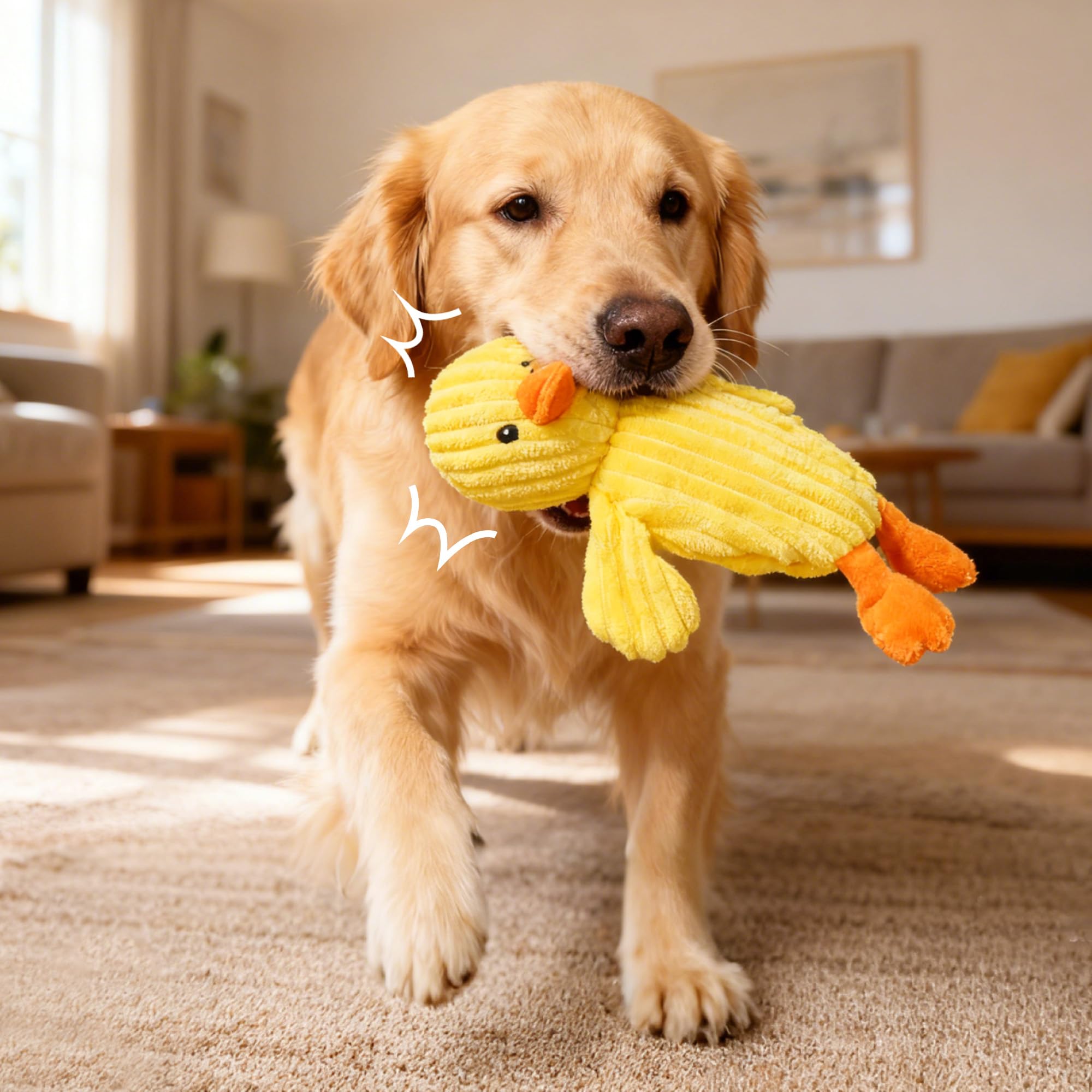 Prime Pets squeaker-head close-up enhances interactive play with crinkle sound.