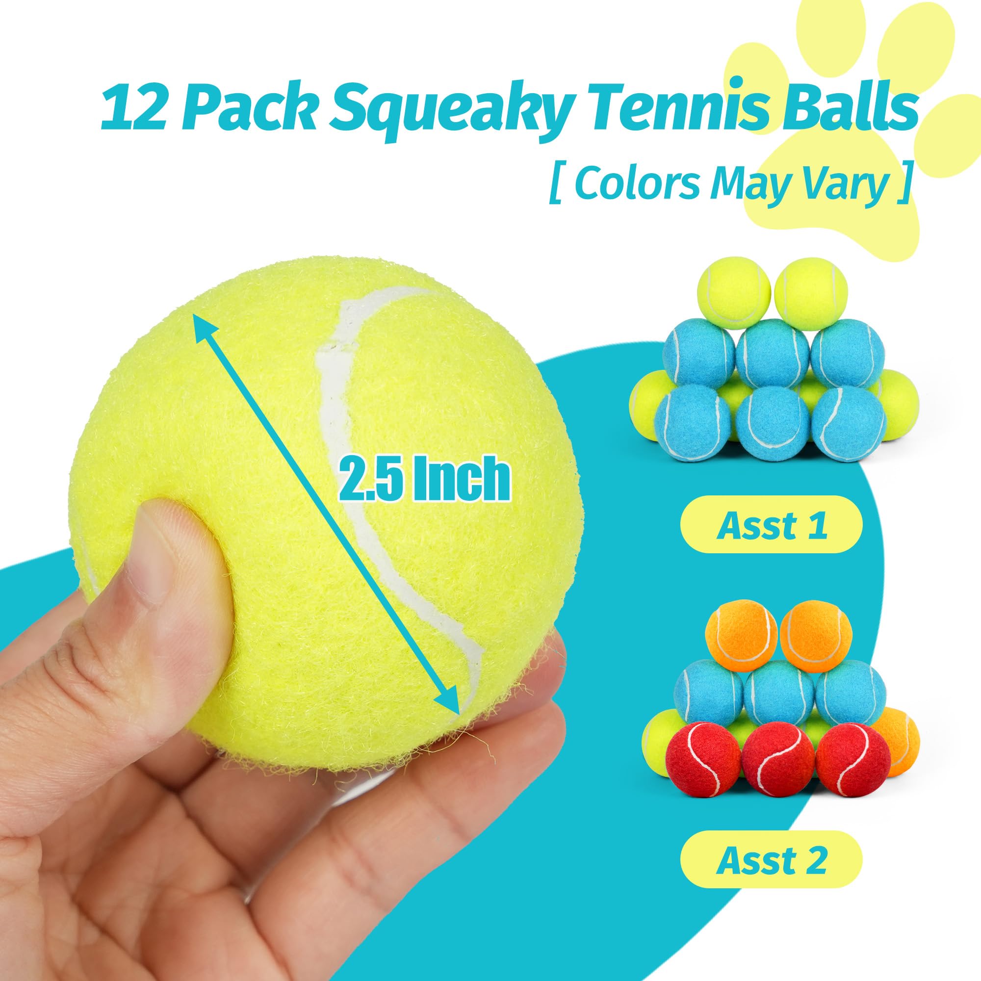 Prime Pets Squeaky Ball high-bounce design for outdoor play and chasing.