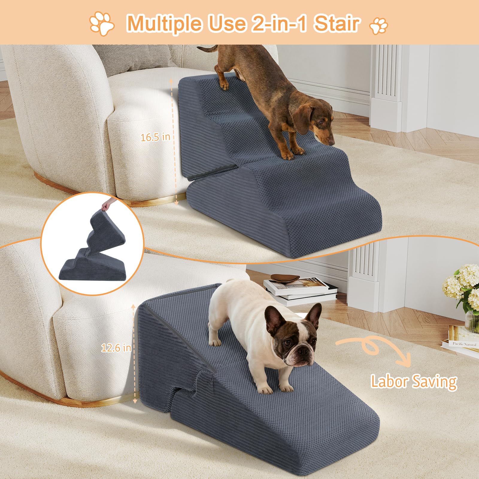 PrimePATIO dog stairs for high bed help pets reach couches safely.