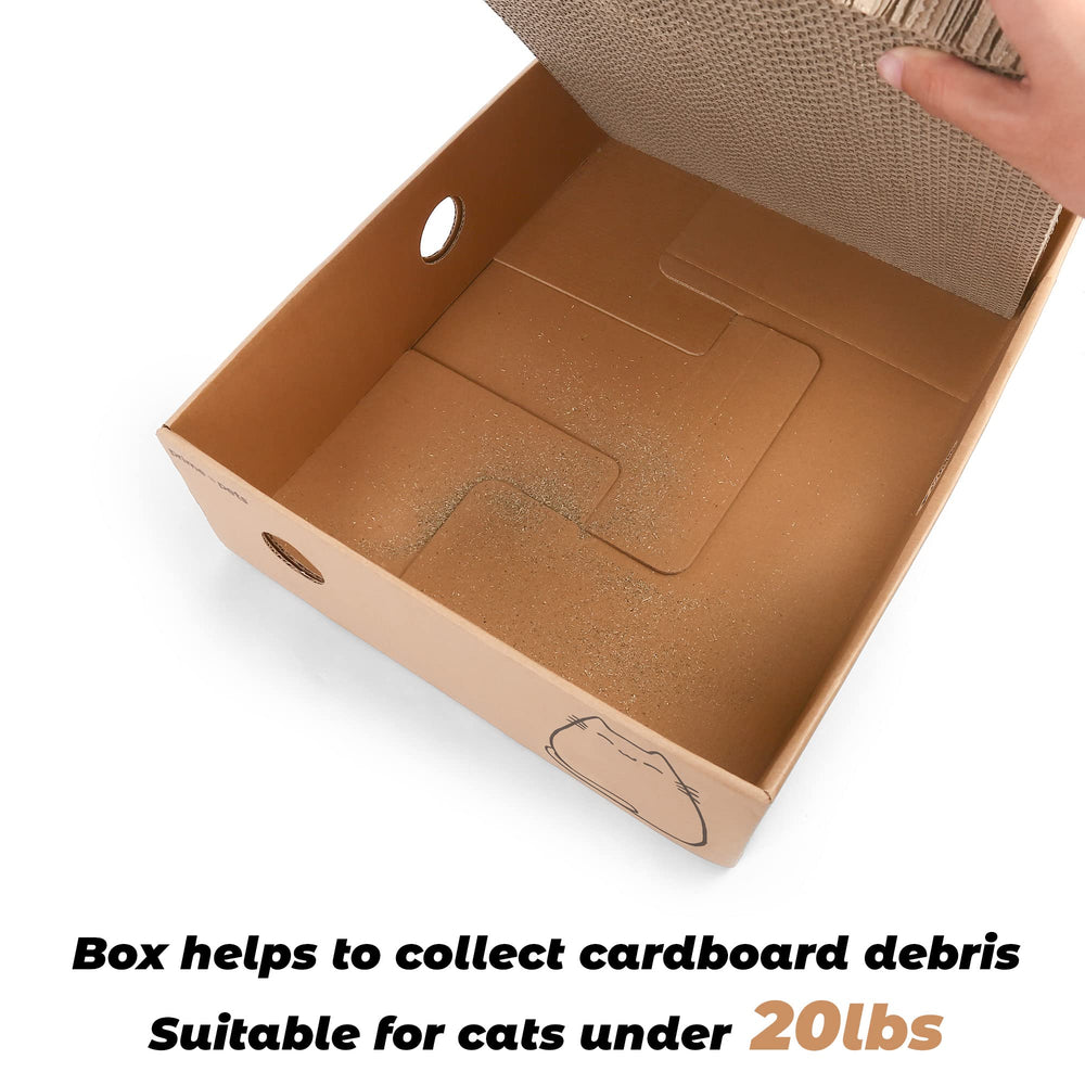 Eco-friendly recycled cardboard supports sustainable pet care.
