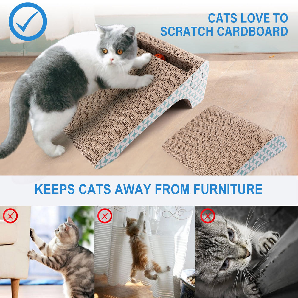 PrimePets removable ball on scratcher pad for flexible play options